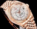 AR Factory Rolex Sky-dweller 42*14.5mm 316L Steel Rose Gold Jubilee Stainless Bracelet 9002 Movement White Face Watch